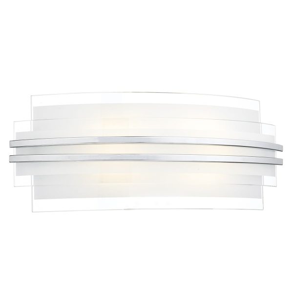 Sector Large Wall Light Frosted Glass Polished Chrome LED - Image 4