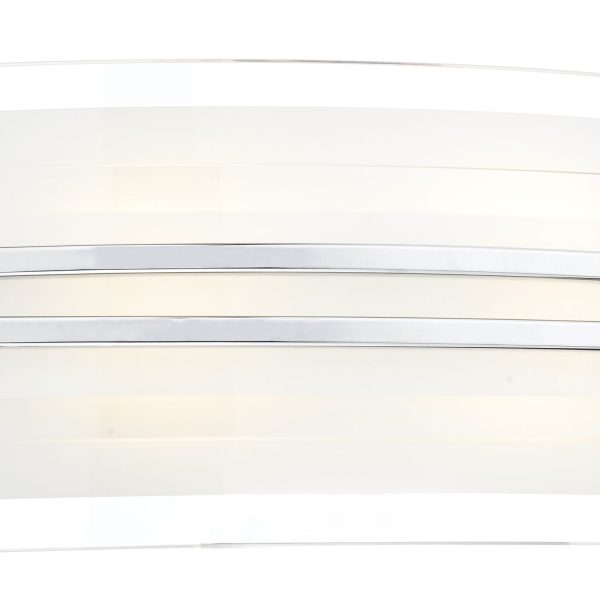 Sector Large Wall Light Frosted Glass Polished Chrome LED - Image 2