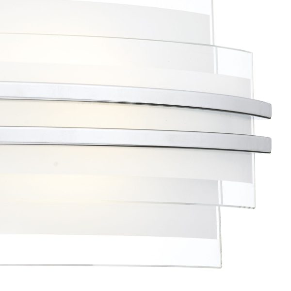 Sector Large Wall Light Frosted Glass Polished Chrome LED