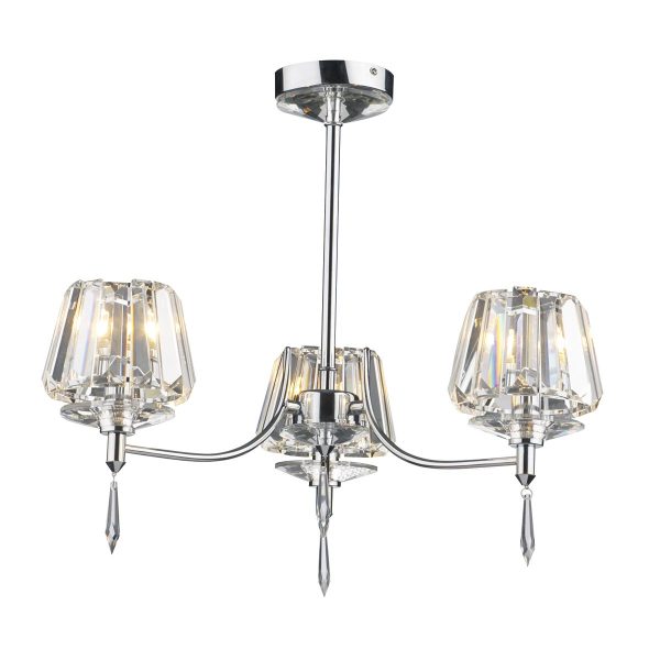 Selina 3 Light Semi Flush Polished Chrome - Image 4