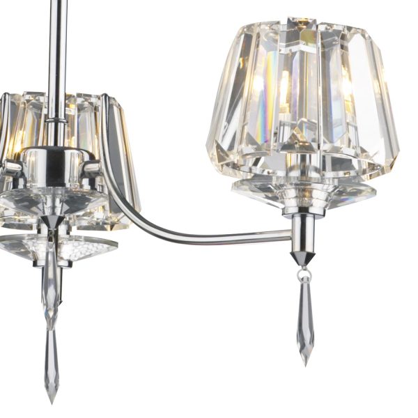 Selina 3 Light Semi Flush Polished Chrome