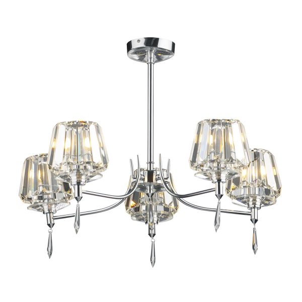 Selina 5 Light Semi Flush Polished Chrome - Image 4