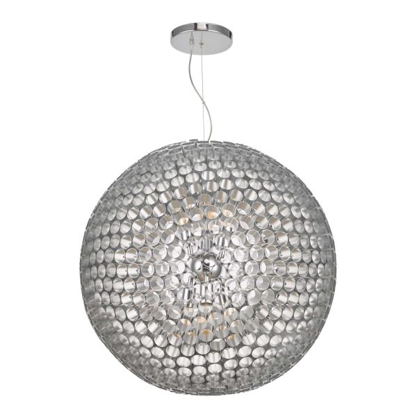 Serafina 6 Light Pendant Brushed Chrome Large - Image 2