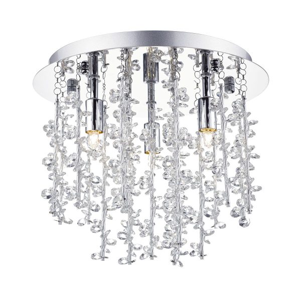 Sestina 3 Light G9 Flush With Decorative Rods and Crystal Beads - Image 4