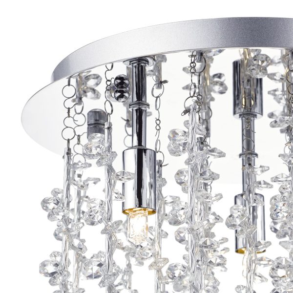 Sestina 3 Light G9 Flush With Decorative Rods and Crystal Beads - Image 3