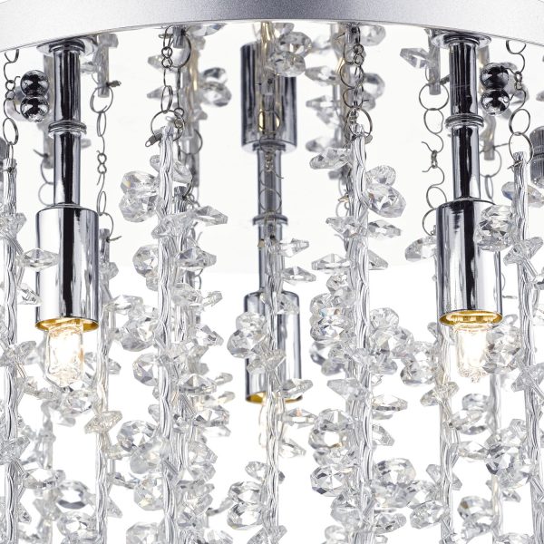 Sestina 3 Light G9 Flush With Decorative Rods and Crystal Beads