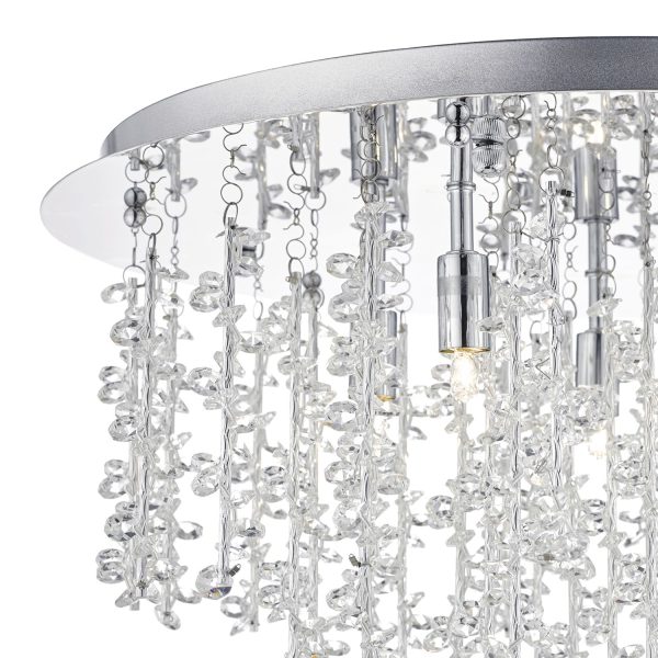 Sestina 5 Light G9 Flush Decorative Rods and Crystal Beads - Image 3