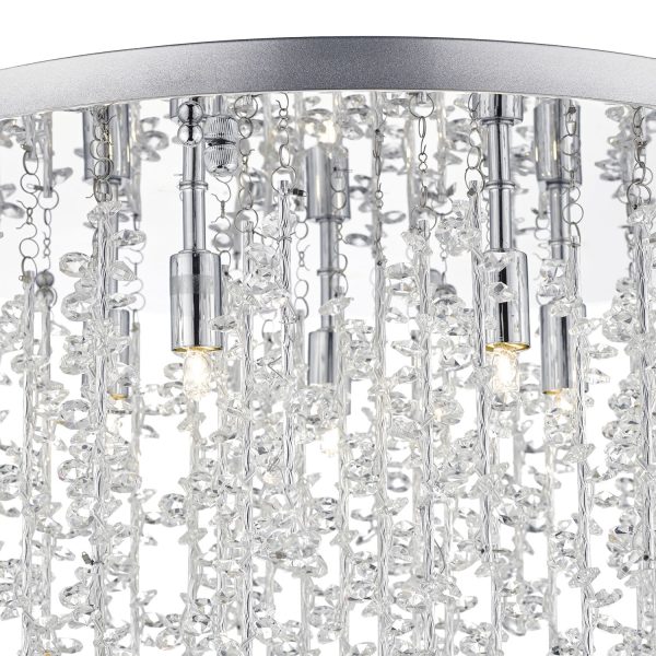 Sestina 5 Light G9 Flush Decorative Rods and Crystal Beads