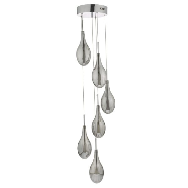 Seta 6lt Cluster Pendant Smoked & Polished Chrome - Image 2