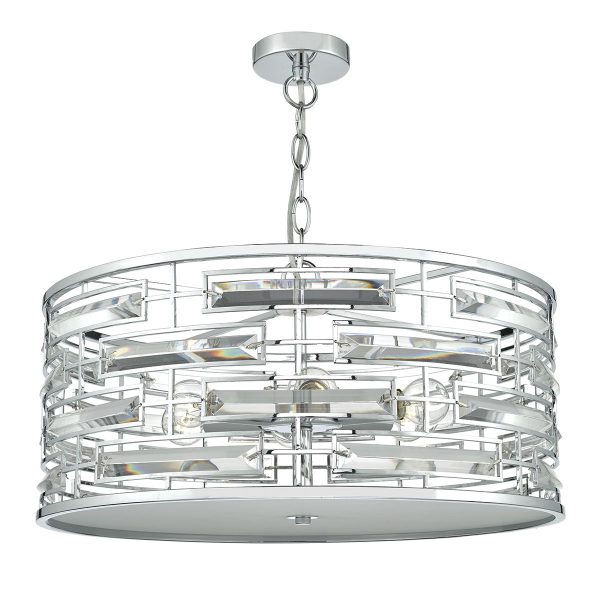 Seville 6 Light Pendant K9 Crystal Polished Chrome - Image 4