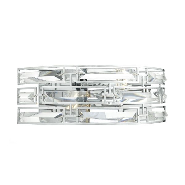 Seville 2 Light Wall Light Crystal Polished Chrome - Image 3