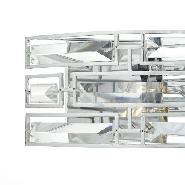 Seville 2 Light Wall Light Crystal Polished Chrome - Image 2