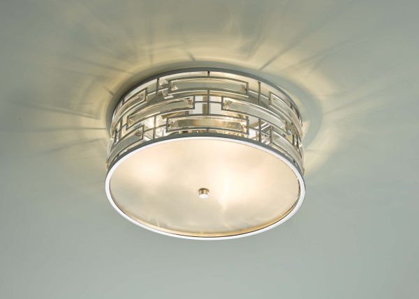 Seville 3lt Flush Polished Chrome & Crystal C/W Diffuser