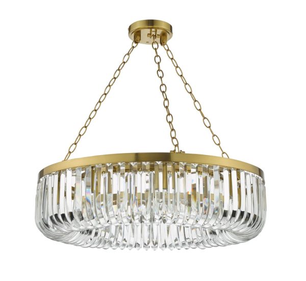 Sigourney 8 Light Pendant Satin Gold and Crystal - Image 2