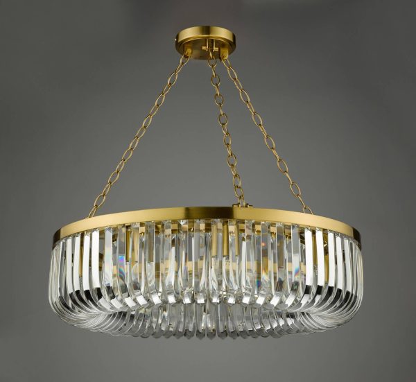 Sigourney 8 Light Pendant Satin Gold and Crystal - Image 4