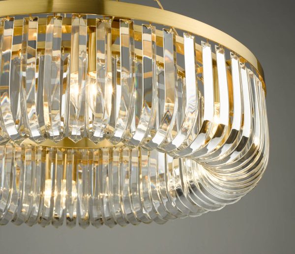 Sigourney 8 Light Pendant Satin Gold and Crystal - Image 5