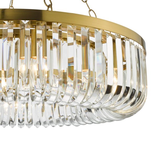 Sigourney 8 Light Pendant Satin Gold and Crystal - Image 6