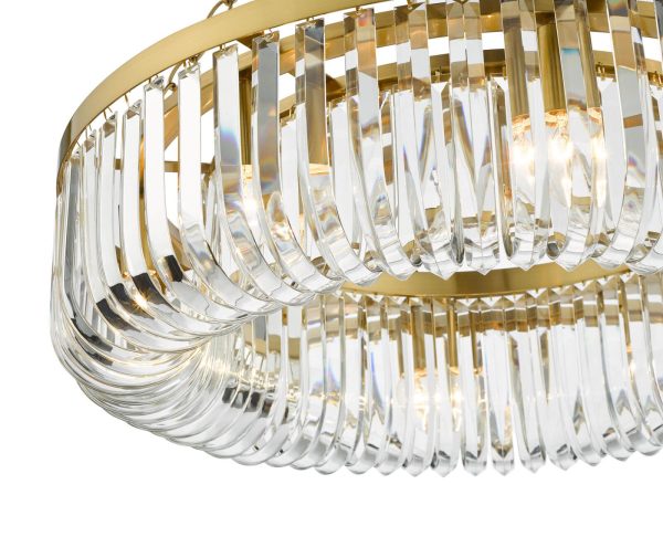 Sigourney 8 Light Pendant Satin Gold and Crystal - Image 7