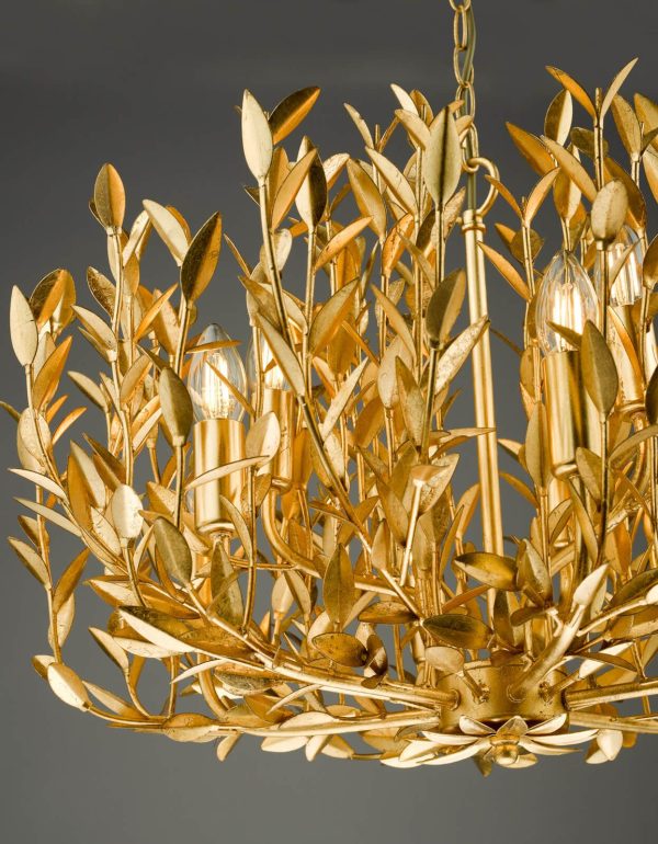 Silvius 9 Light Pendant Gold Leaf - Image 3