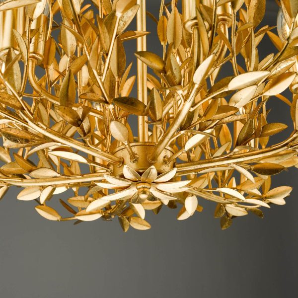 Silvius 9 Light Pendant Gold Leaf - Image 4