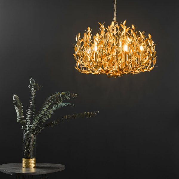 Silvius 9 Light Pendant Gold Leaf - Image 5