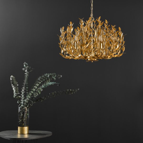 Silvius 9 Light Pendant Gold Leaf - Image 6