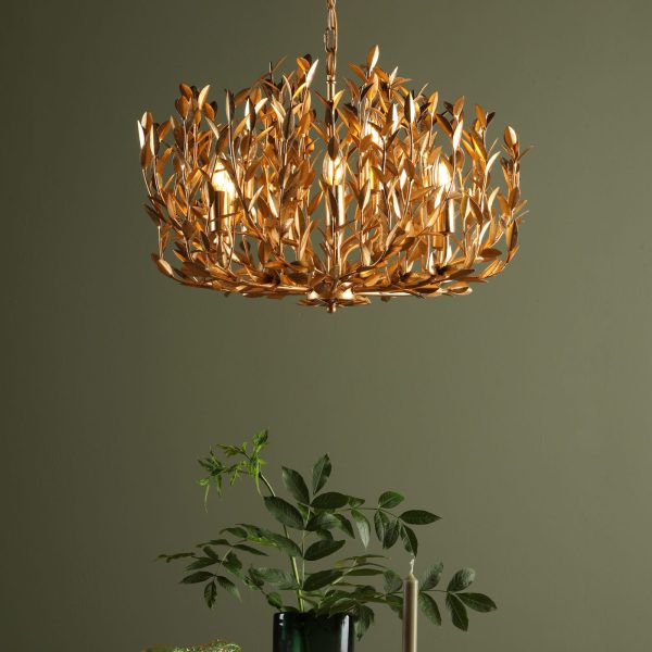 Silvius 9 Light Pendant Gold Leaf - Image 7