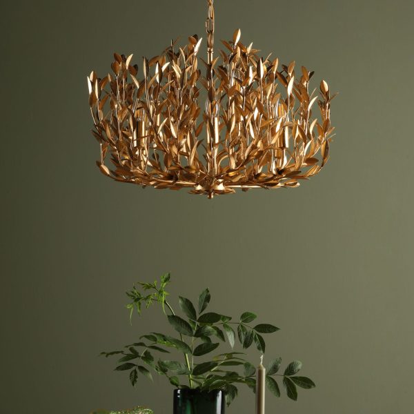 Silvius 9 Light Pendant Gold Leaf - Image 8