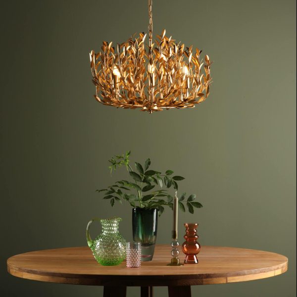 Silvius 9 Light Pendant Gold Leaf - Image 9