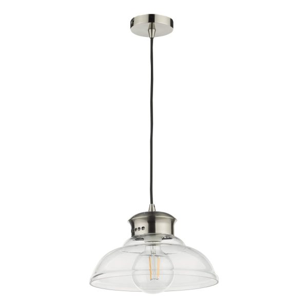 Siren 1 Light Single Pendant Antique Chrome Clear Glass - Image 2