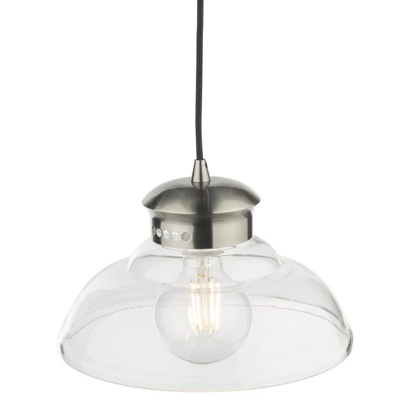 Siren 1 Light Single Pendant Antique Chrome Clear Glass - Image 3