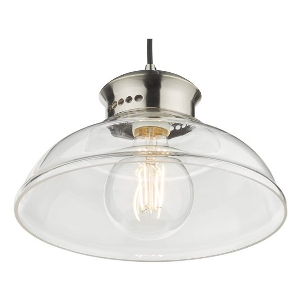 Siren 1 Light Single Pendant Antique Chrome Clear Glass - Image 4