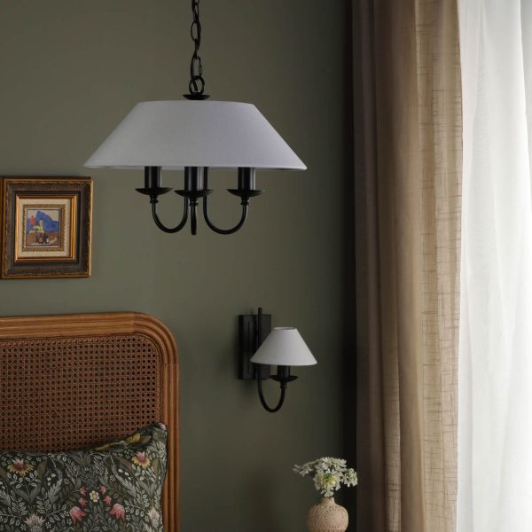 Sivan 3 Light Pendant Matt Black With Shade - Image 5