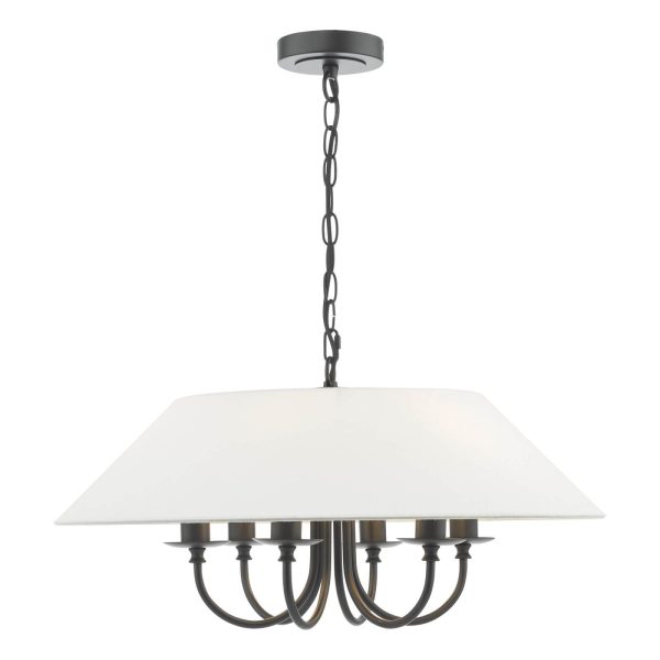 Sivan 6 Light Pendant Matt Black With Shade - Image 3