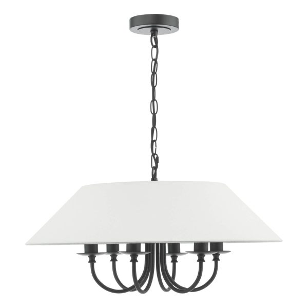 Sivan 6 Light Pendant Matt Black With Shade - Image 4