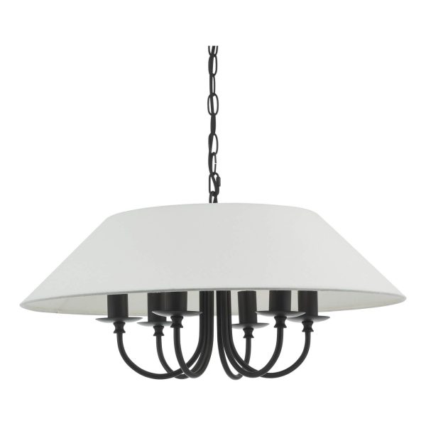 Sivan 6 Light Pendant Matt Black With Shade - Image 5