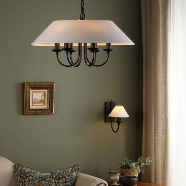 Sivan 6 Light Pendant Matt Black With Shade - Image 6