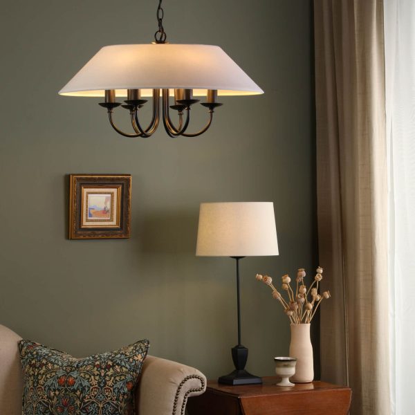 Sivan 6 Light Pendant Matt Black With Shade - Image 11