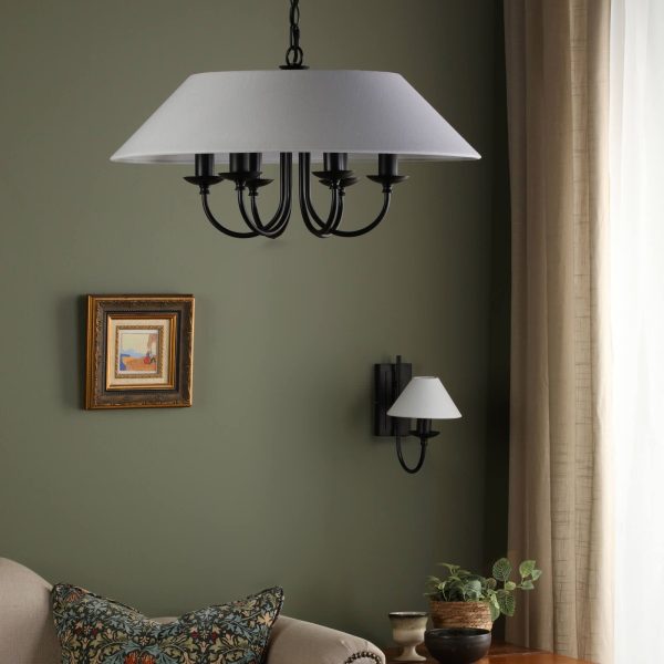 Sivan 6 Light Pendant Matt Black With Shade - Image 7