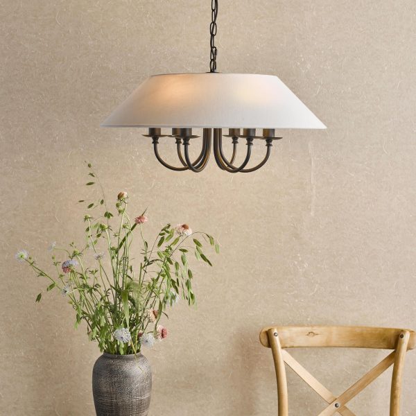 Sivan 6 Light Pendant Matt Black With Shade - Image 8