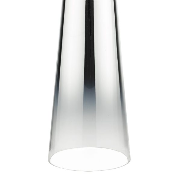 Smokey Table Lamp Clear & Chrome Ombre Glass With Shade - Image 2