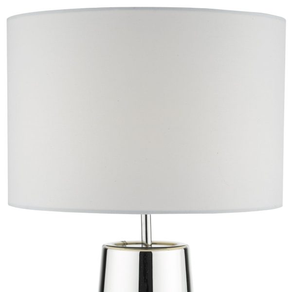 Smokey Table Lamp Clear & Chrome Ombre Glass With Shade