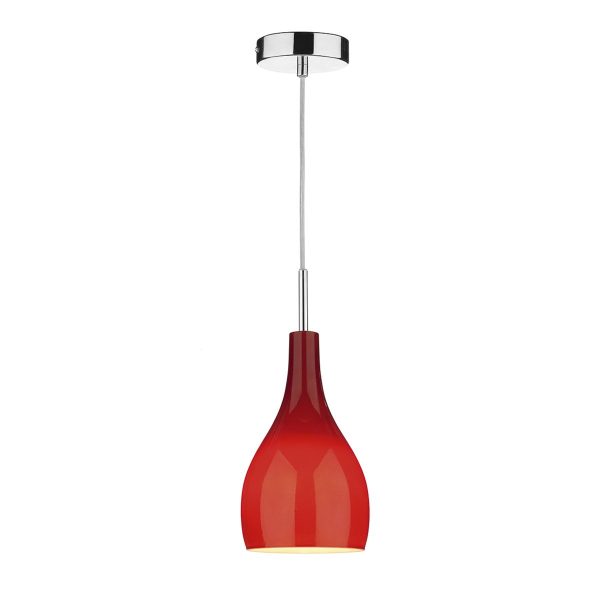 Soho 1 Light Pendant Red - Image 3