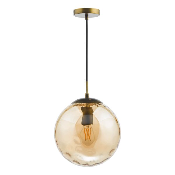 Ripple Single Pendant Bronze and Champagne Glass - Image 2