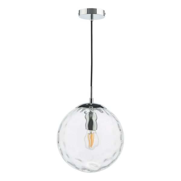 Ripple Pendant Polished Chrome & Clear Glass - Image 2