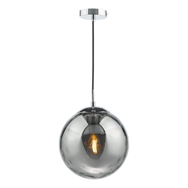 Ripple Pendant Polished Chrome & Smoked Glass