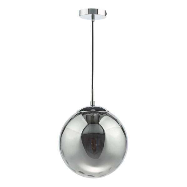 Ripple Pendant Polished Chrome & Smoked Glass - Image 2