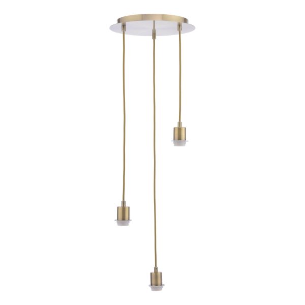 3 Light Antique Brass E27 Suspension Cluster