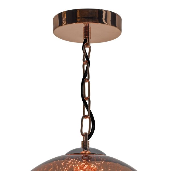 Speckle 1 Light Electro Plated Pendant Copper Finish - Image 2