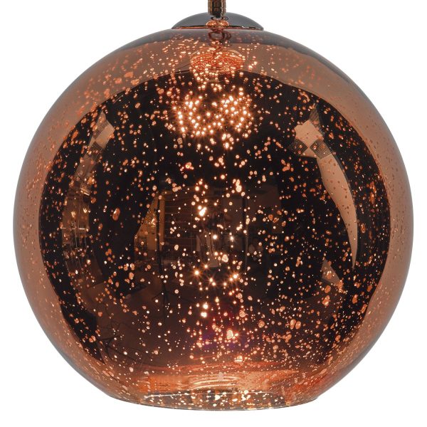 Speckle 1 Light Electro Plated Pendant Copper Finish